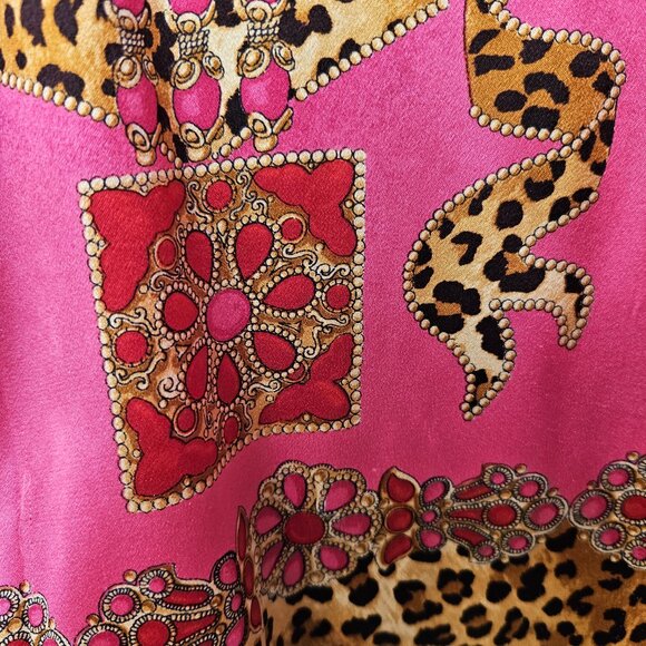 Escada Taj Mahal charmeuse silk blouse Mughal jewels print rare vintage size 42 - Picture 12 of 16